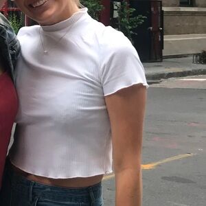 She + Sky white crop top